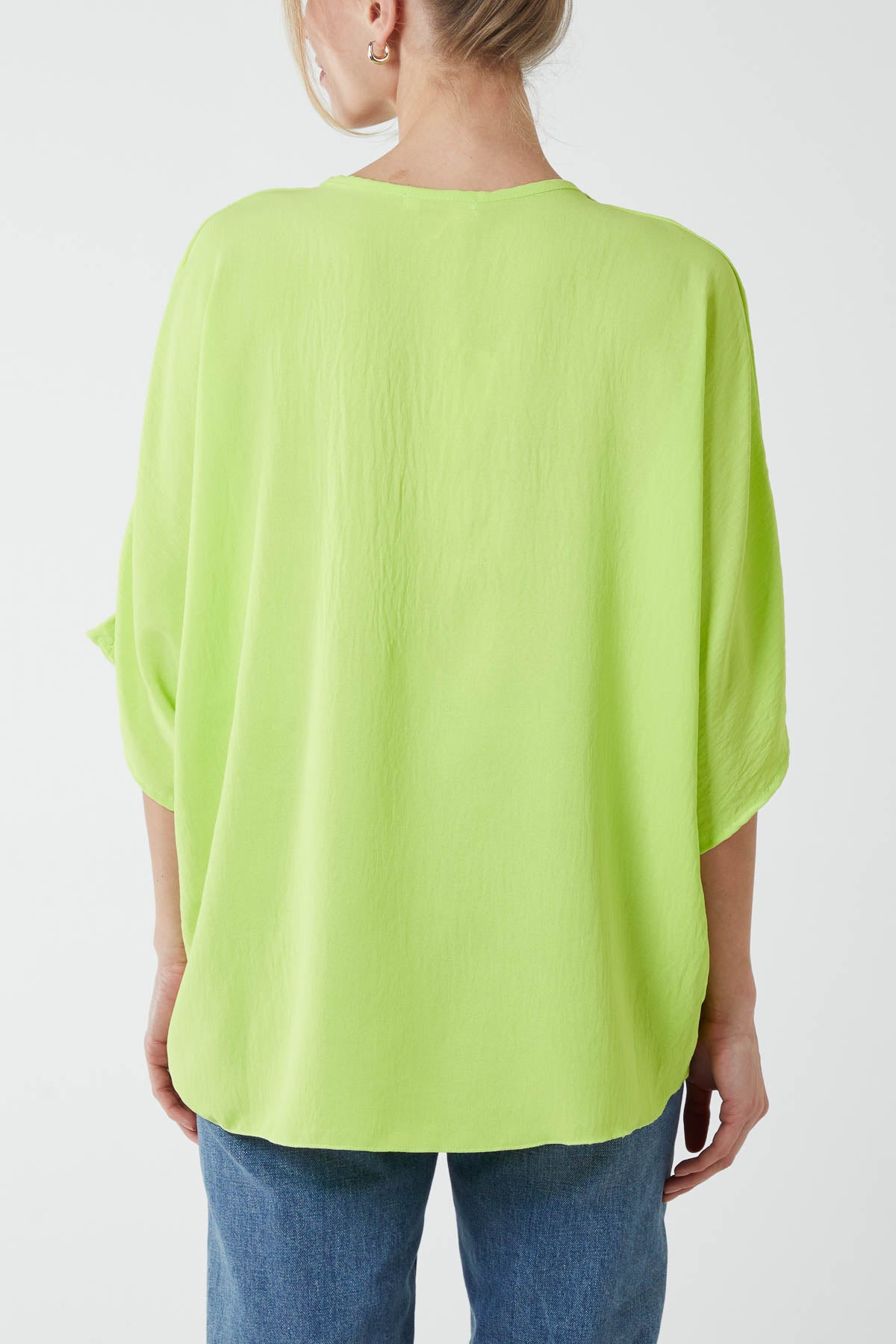 V-Neck Centre Front Tie Hem Blouse