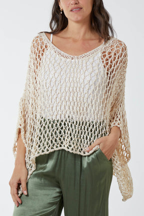 Oversized Cotton Crochet Jumper