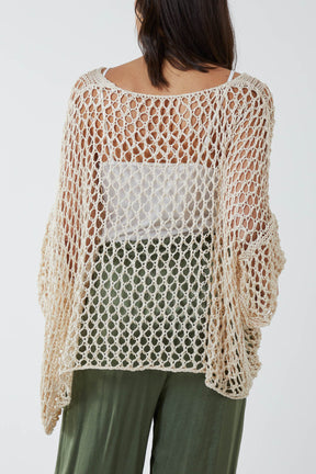 Oversized Cotton Crochet Jumper