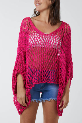 Oversized Cotton Crochet Jumper