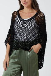 Oversized Cotton Crochet Jumper