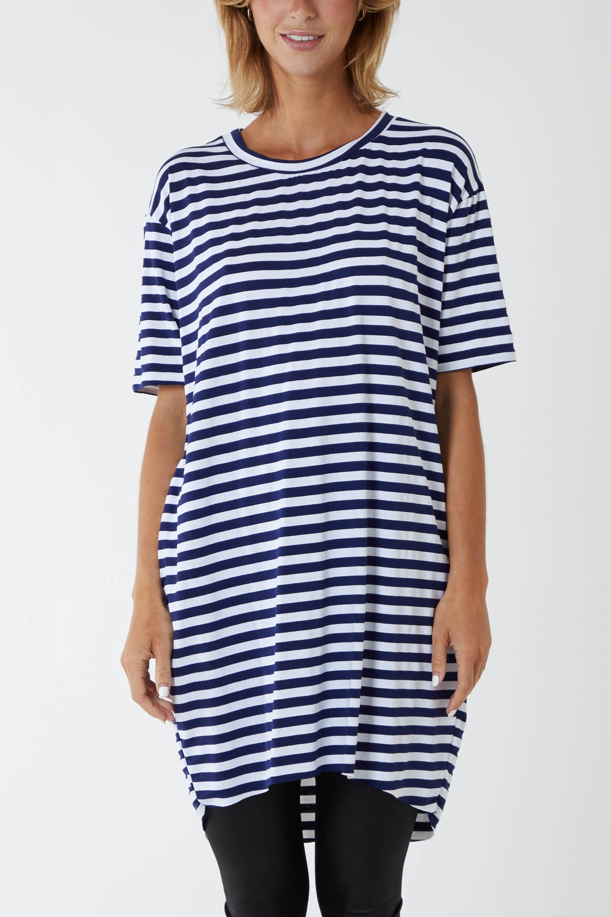 Nautical Stripe Pocket T-Shirt Dress