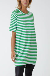 Nautical Stripe Pocket T-Shirt Dress