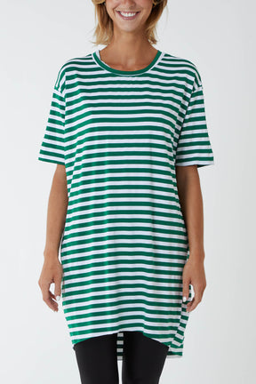 Nautical Stripe Pocket T-Shirt Dress