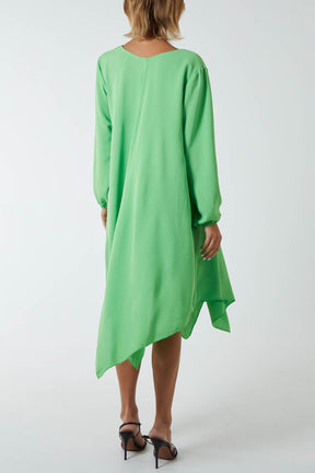 Floaty Asymmetric Hem Midi Dress