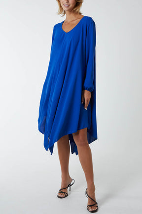 Floaty Asymmetric Hem Midi Dress