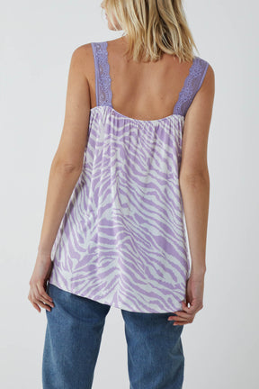 Zebra Lace Cami Vest