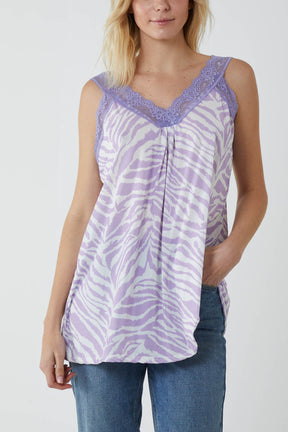 Zebra Lace Cami Vest