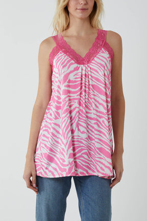 Zebra Lace Cami Vest