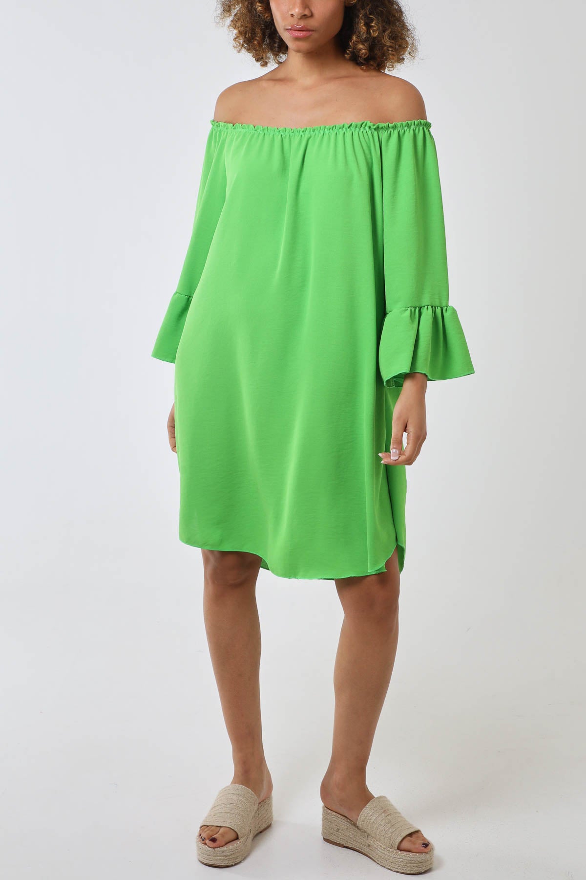 Bardot Frill Sleeve Mini Dress