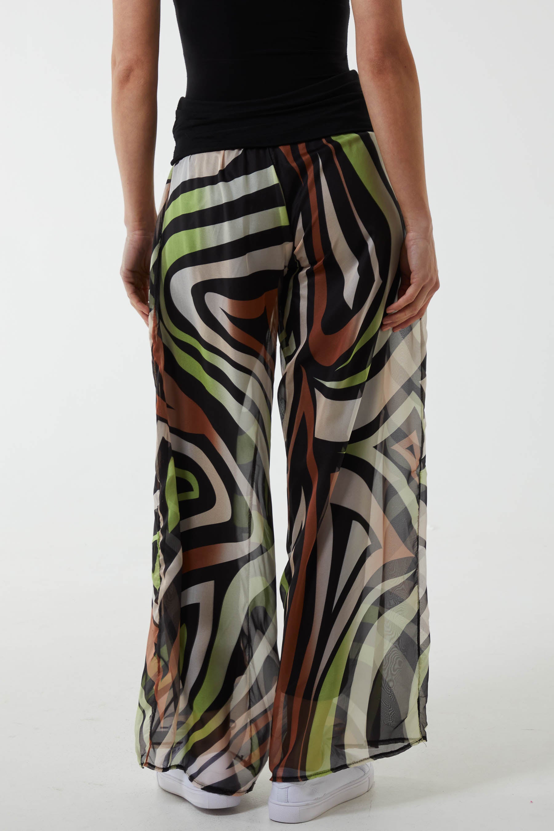 Abstract Print Wide Leg Culottes