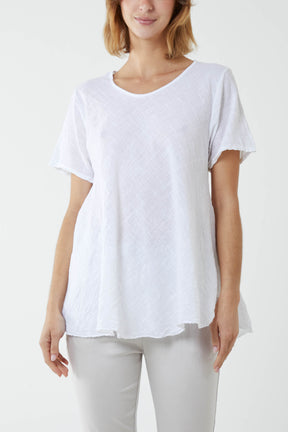 Round Neck Short Sleeve Cotton T-Shirt