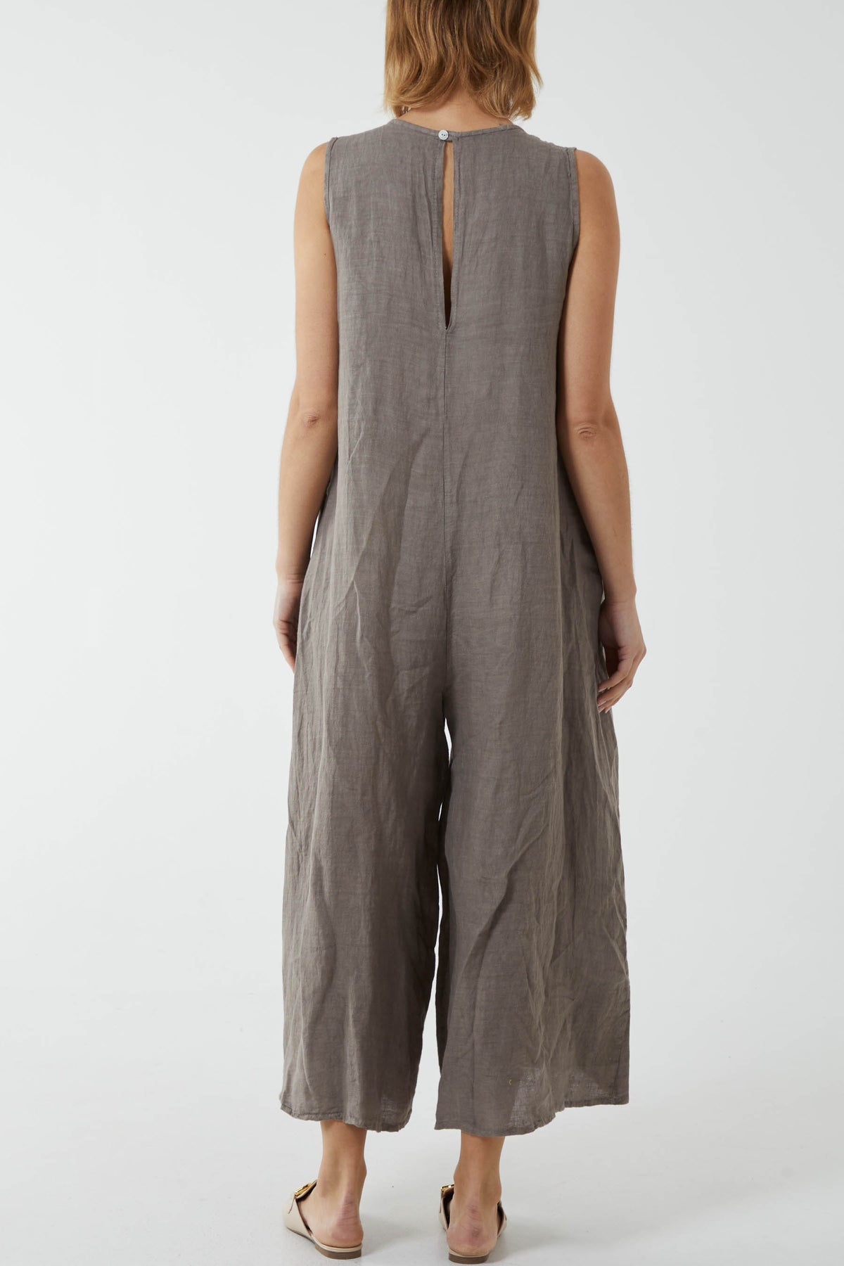 Linen Sleeveless Jumpsuit