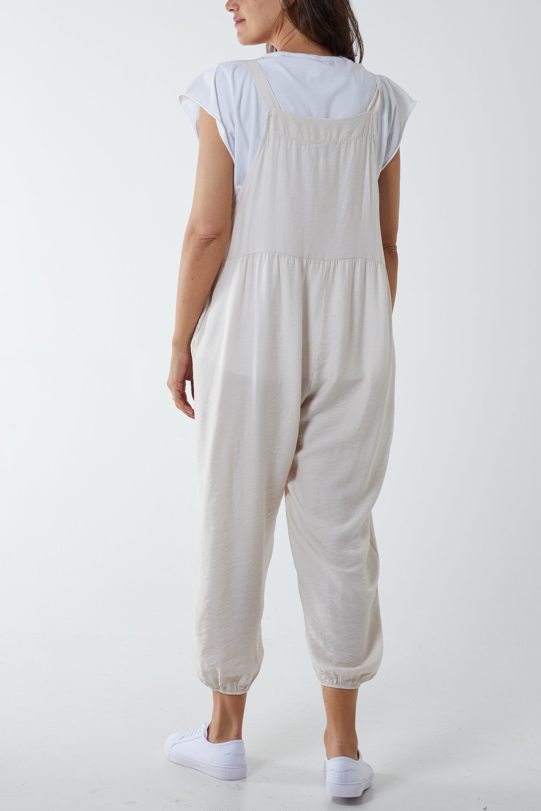 Pocket Crepe Satin Dungarees