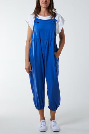 Pocket Crepe Satin Dungarees