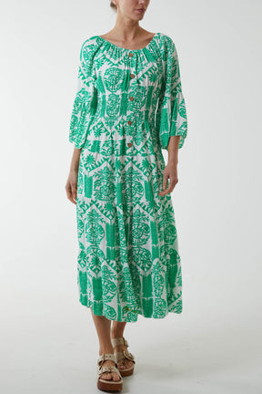 Gypsy Barot Baroque Button Dress