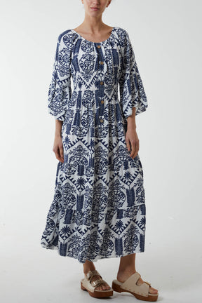 Gypsy Barot Baroque Button Dress