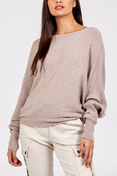 Batwing Ribbed Jumper