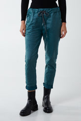Magic Stretch PU Coated Crushed Trousers