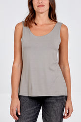 Double Layer Scoop Neck Plain Vest