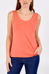 Double Layer Scoop Neck Plain Vest