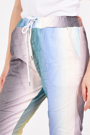 Magic Tie Dye Mixed Striped Trousers