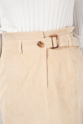 Babycord Buckle Mini Skirt