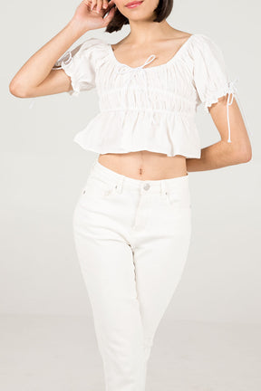 Gathered Short Sleeve Top