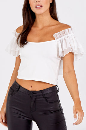 Frill Strap Back Bow Detail Top
