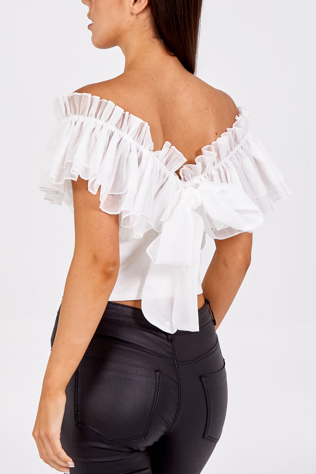 Frill Strap Back Bow Detail Top