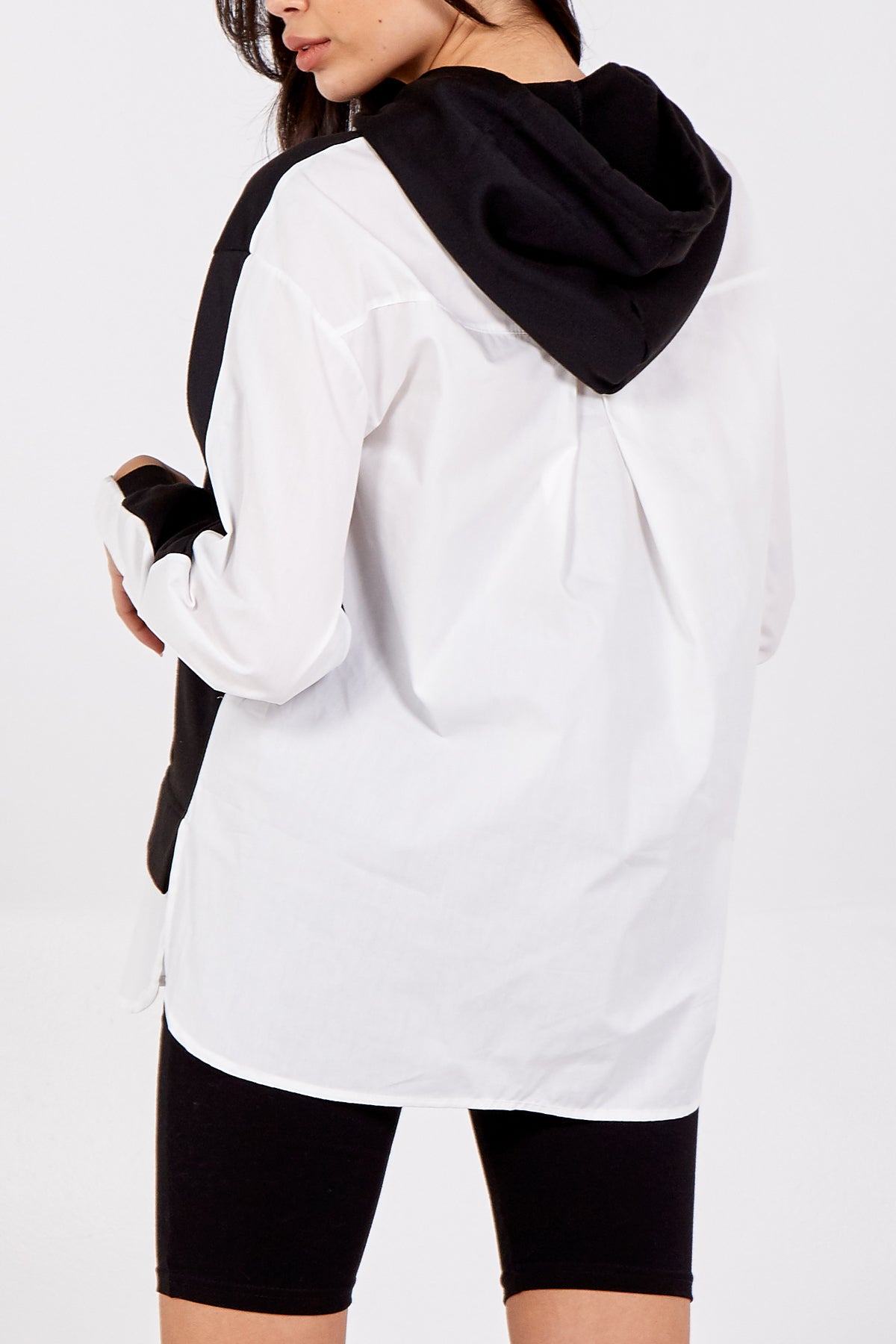 Pullover Sweatshirt Hoodie With White Undershirt