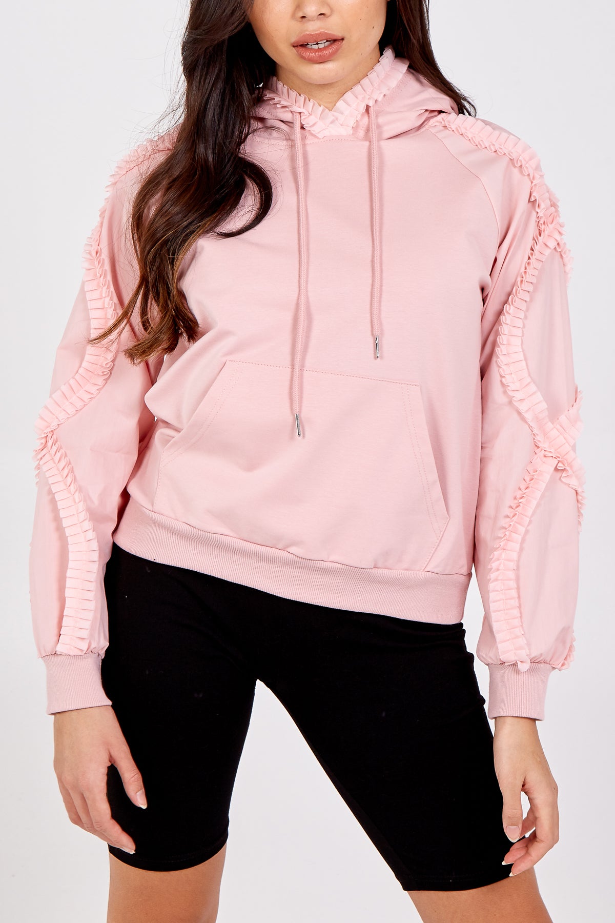 Frill Lace Detail Hoodie