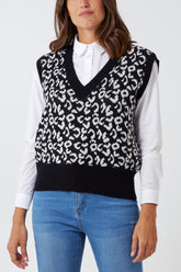 Leopard V-Neck Vest