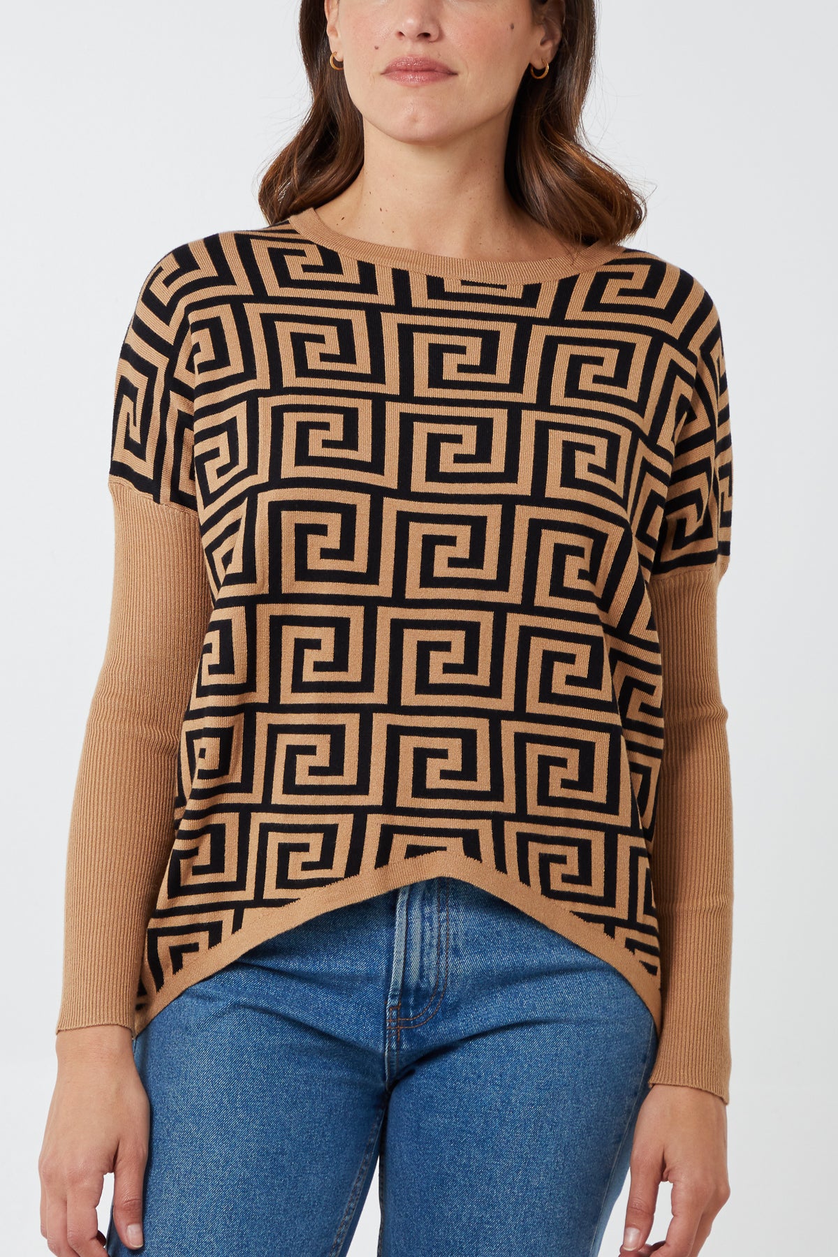 Batwing Patterned Knitted Top