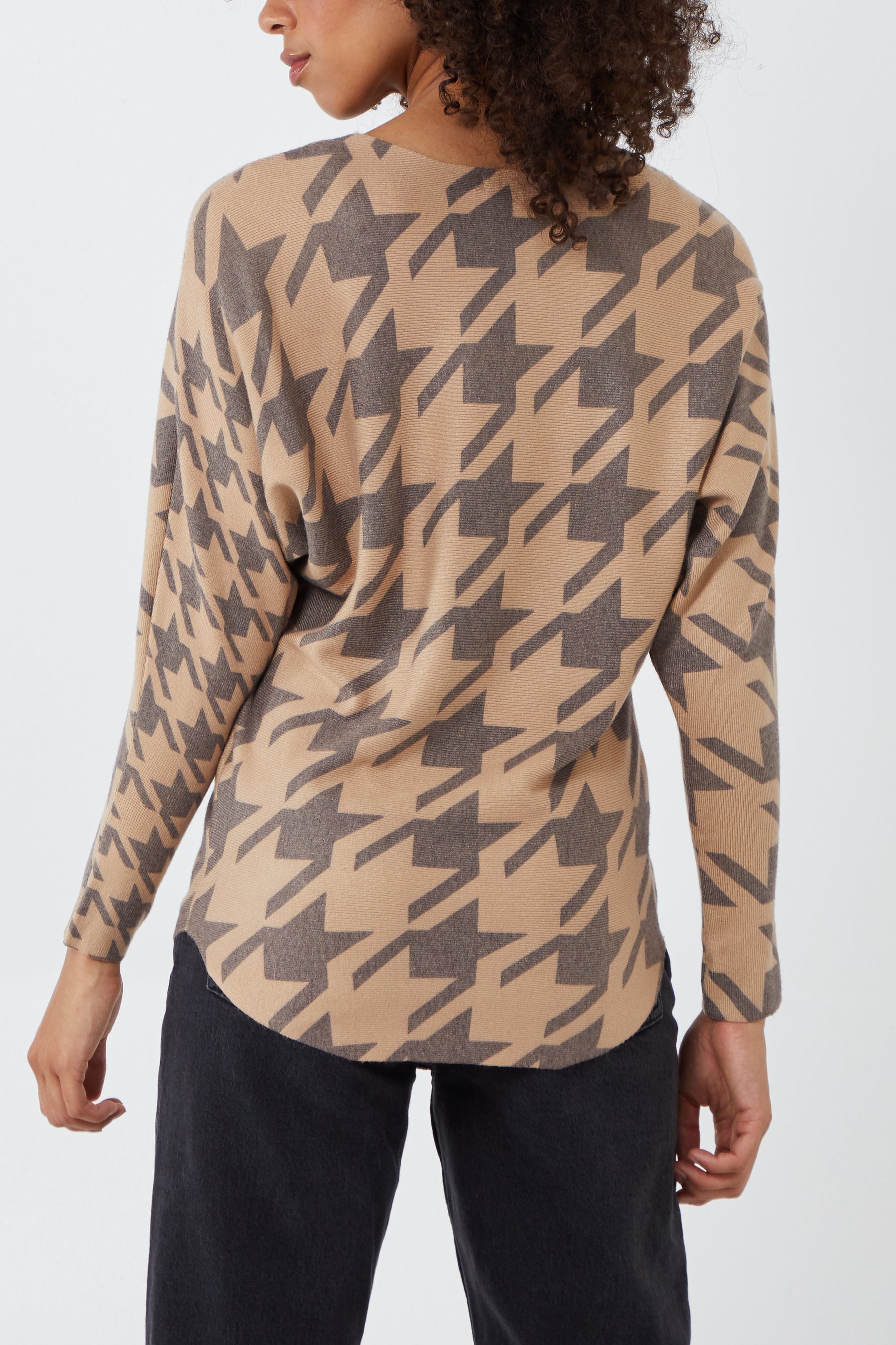 Batwing Houndstooth Top