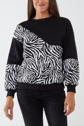 Zebra Panelled Sweatshirt