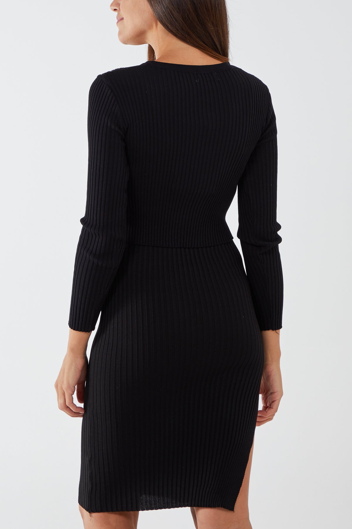 Ribbed Dress With Cardigan
