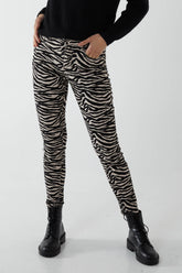 Zebra Pattern Skinny Jeans