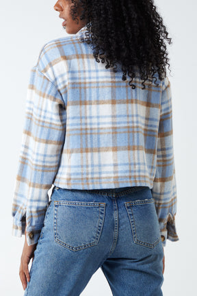 Cropped Checked Shacket