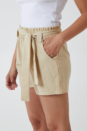 Paper Bag Waist Belted Shorts