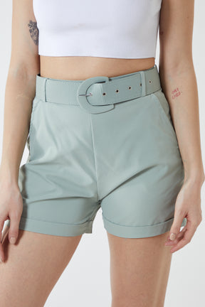 Wide Belted Shorts
