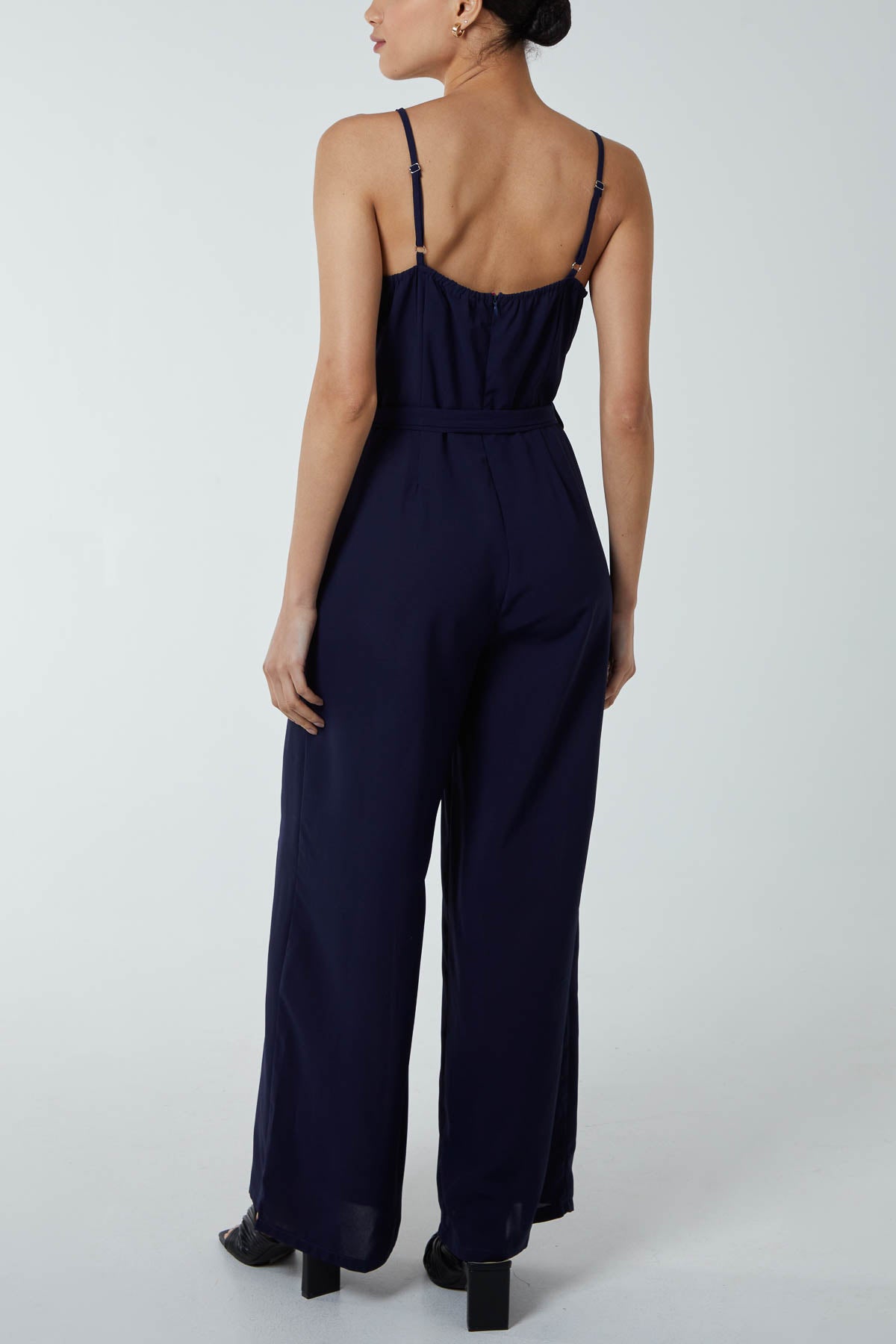 Button Front Strappy Jumpsuit