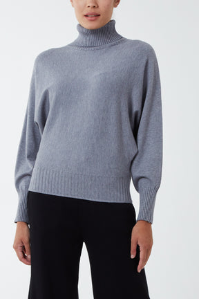 Roll Neck Batwing Jumper