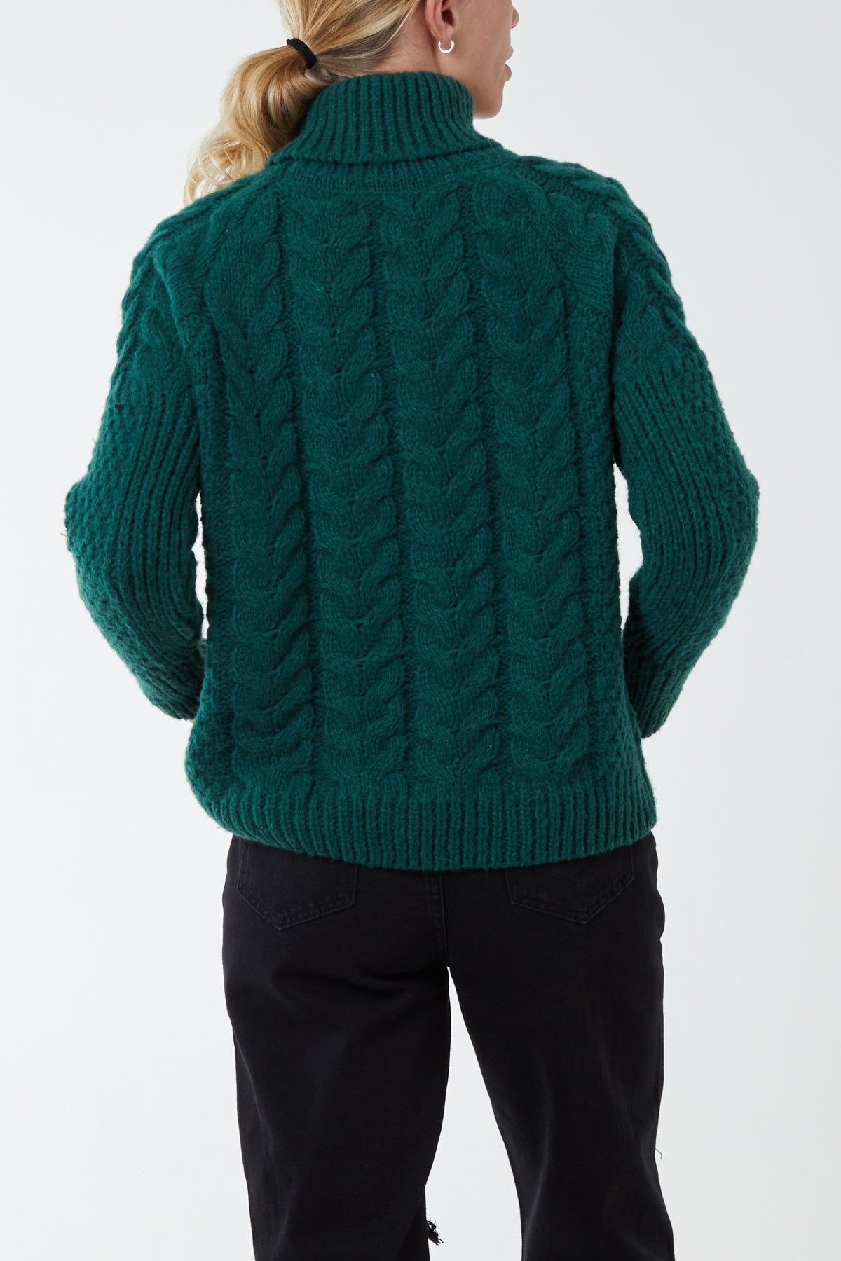 Roll Neck Knit Cable Jumper