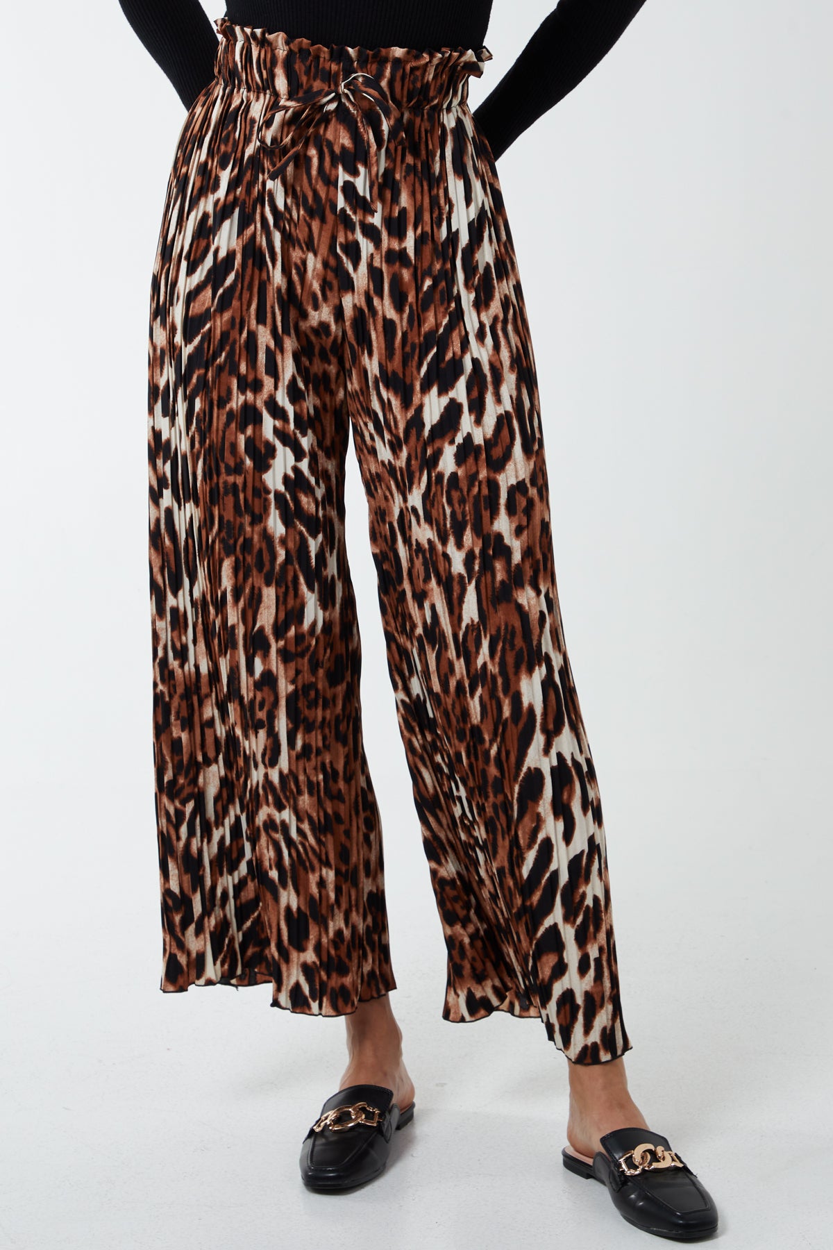 Abstract Cheetah Pleated Trousers
