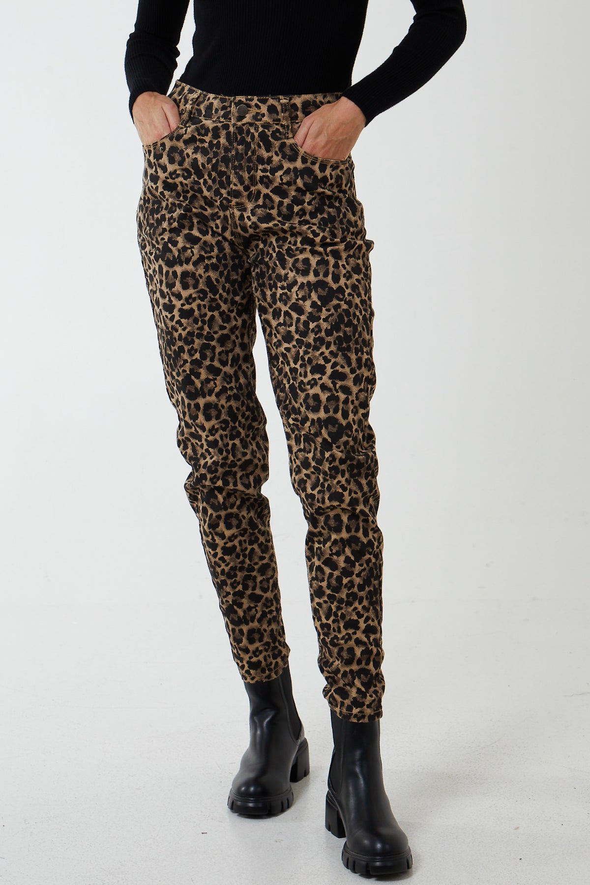Slim Cheetah Print Jeans