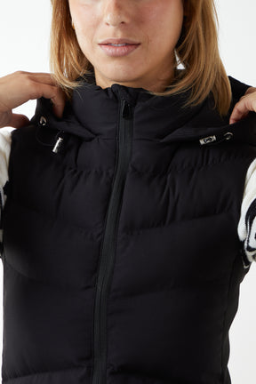 Padded Short Gilet With Pockets & Hood