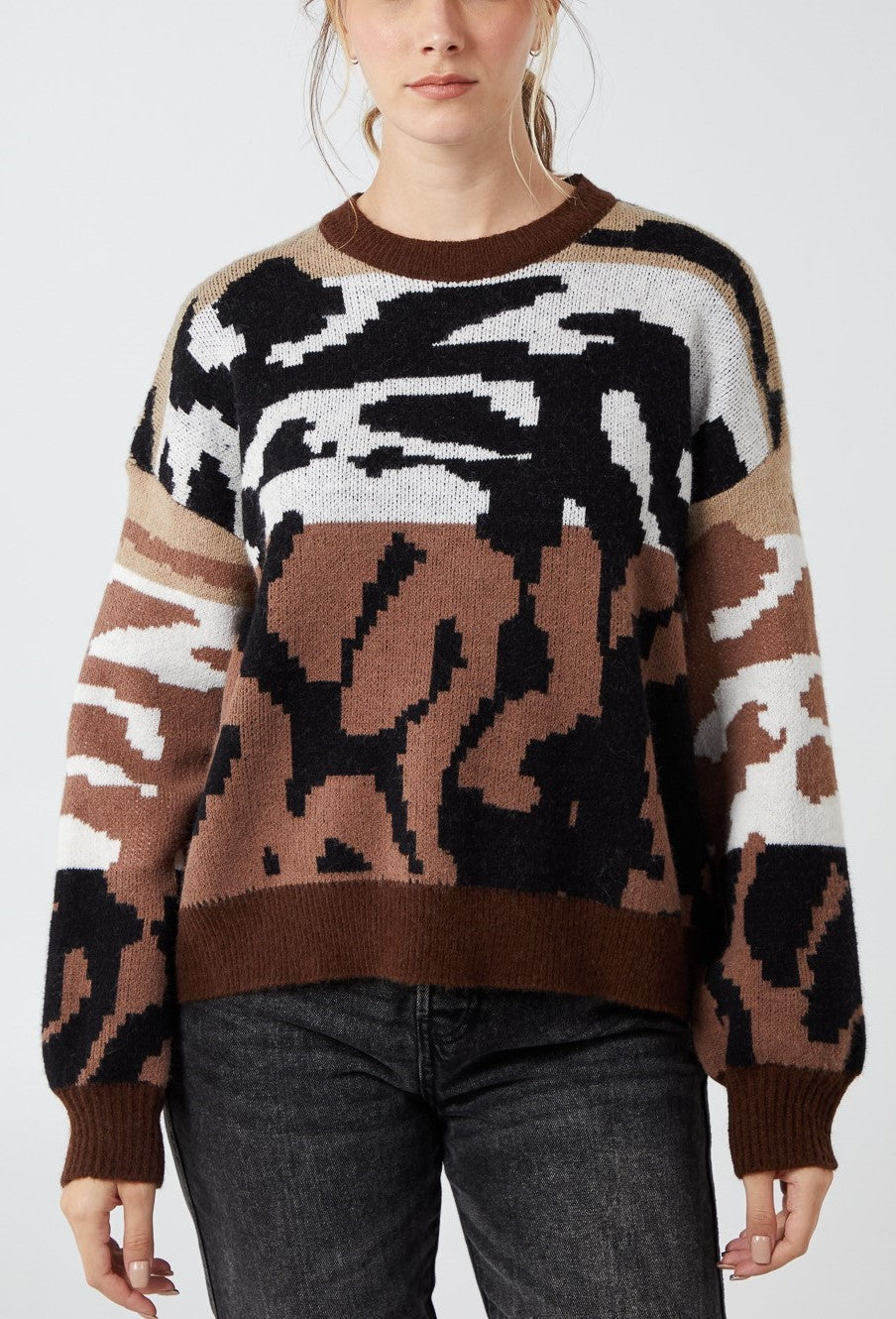 Animal Colour Block Jumper