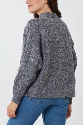 Across Cable Knit Batwing Soft Jumper