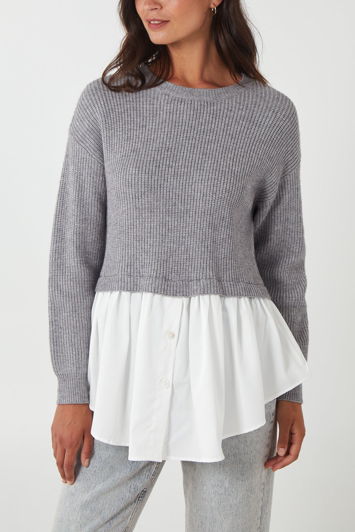 Knitted Jumper With Undershirt